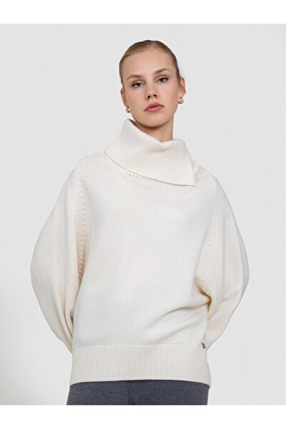 Serianno Kaşmir ve Yün Karışımlı Şal Yaka Kazak KZK8216KEMIK