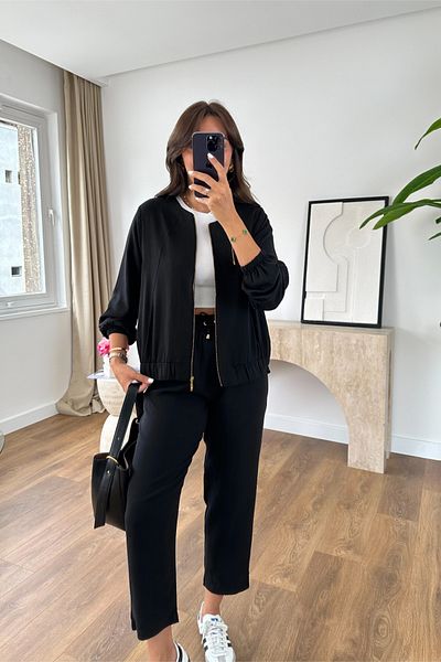 BİRCANÇİL Juliet Black Zippered Set