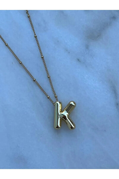 Generic Brand Steel Gold Buble K Letter Necklace