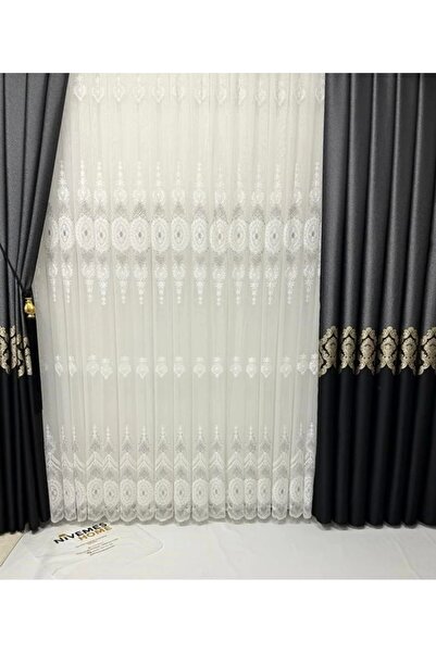 NİVEMESHOME Nivemeshome Foldet 2811 1/3 Close Plis Tulle Cortina Apm