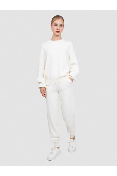 Serianno Yün Ve Kaşmir Karışımlı Cepli Jogger Pantolon Pnt6442kemık