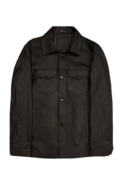 SÜVARİ Καστόρινο καφέ παλτό - Slim Fit και Leather Look