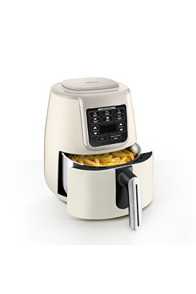 Karaca Air Pro Cook Köz Steel XL Çelik Hazneli Airfryer Iconic Beige 4 Litre 4 Kişilik
