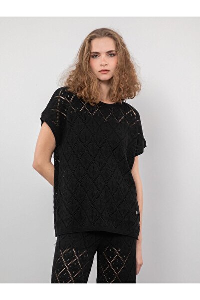 Serianno %100 Organik Pamuk Ajurlu Kazak Kzk8056sıyah