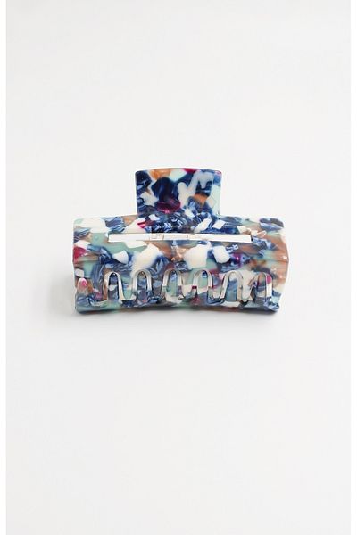 Roberta Lorenz Navy Blue Latch Buckle with Marble Pattern