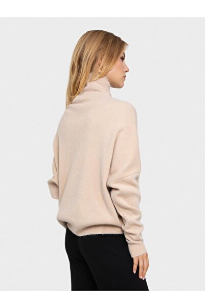 Serianno Balıkçı Yaka Metalik Tüylü Kazak KZK6186BEJ