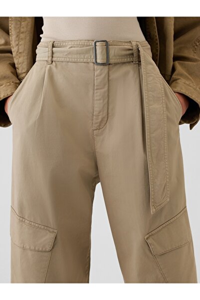 GAP Kadın Bej High Rise Kargo Baggy Pantolon