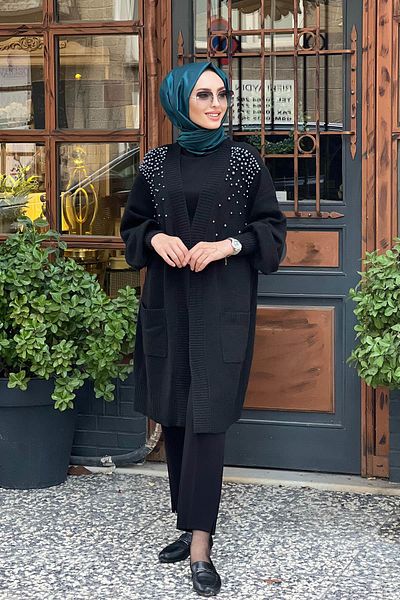 Kayra Black Women Modest Cardigans Styles Prices Trendyol