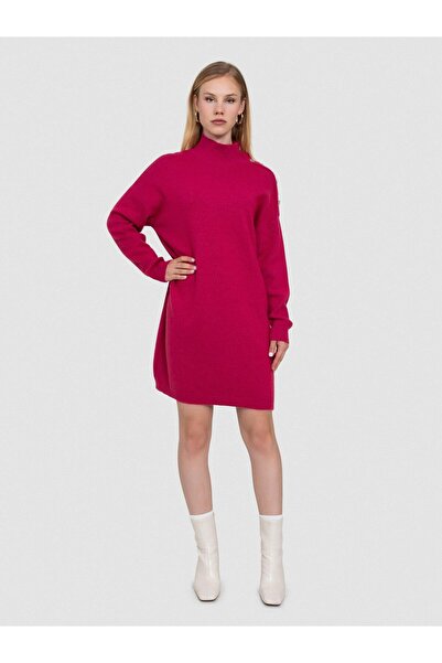 Serianno Organik Pamuk Karışımlı Düğme Detaylı Metalik Dokulu Elbise Elb7500f...