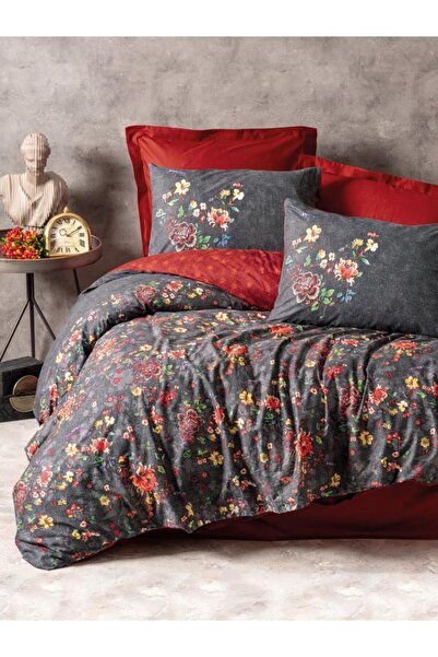 Cotton Box Sada dvojitých povlaků na přikrývku pro ženy Sierra Claret Red