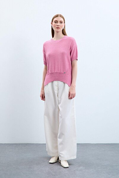 Serianno Bisiklet Yaka Örgü Detaylı Pullu Kazak