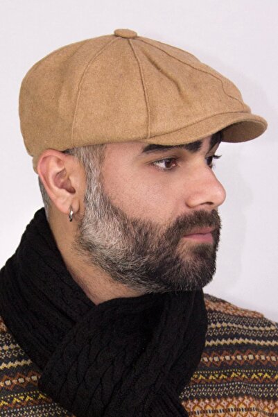 Bay Şapkacı Kışlık Erkek Peaky Blinders İngiliz Driver Kasket Camel 7404