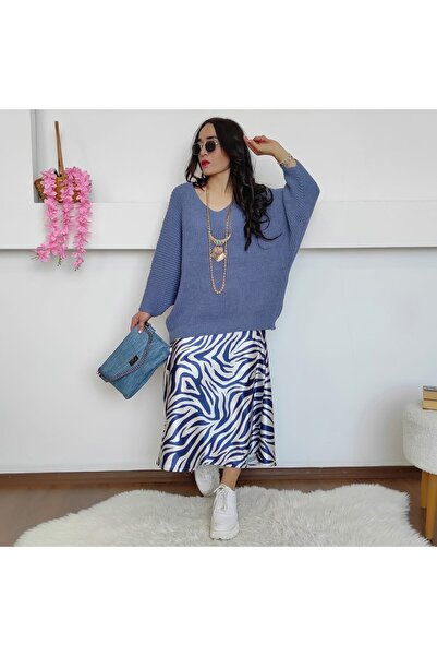 Altı Üstü Butik Pulover tricotat cu maneca liliac