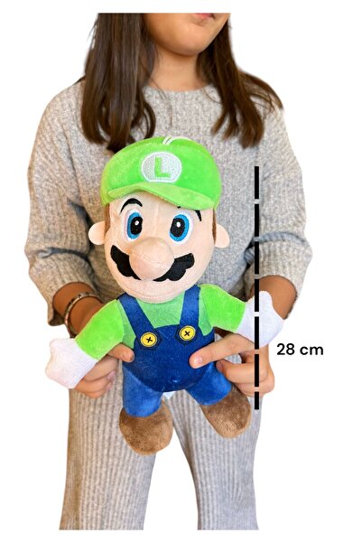 tmtoysandmore super mario luigi kaliteli ithal peluş oyuncak 28cm uyku arkadaşı luıgı