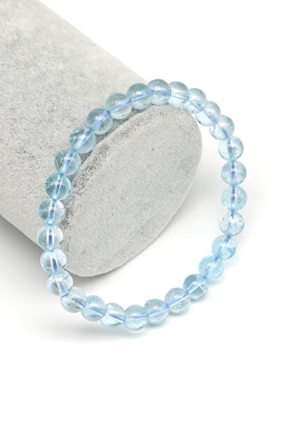 Alibaba Doğaltaş Topaz Doğal Taş Bileklik 7 mm Küre Kesim