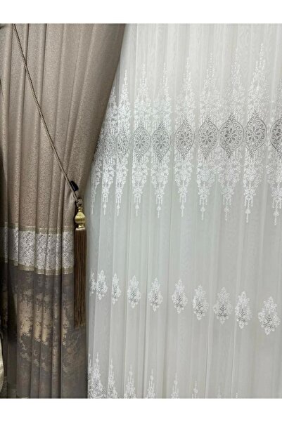 NİVEMESHOME Nivemeshome Lines 1/3 Tight Pleated Tulle Curtain