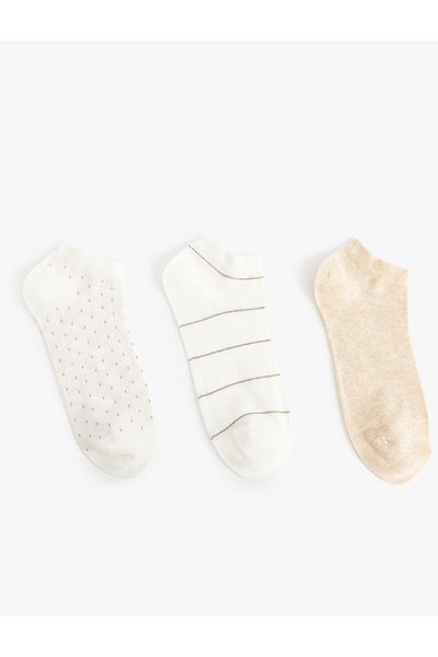 Koton Set de 3 șosete papuci cu dungi cu buline