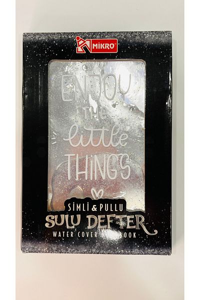 Mikro Silver Motivation - Striped Memory Notebook with Glittered Sequins and Watery Cover