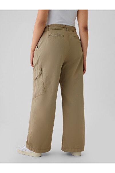 GAP Kadın Bej High Rise Kargo Baggy Pantolon