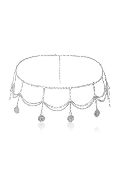 Genel Markalar Şık Metal Daire Zinciri Kadın Bel Kemer ile Tarzınızı Tamamlayın