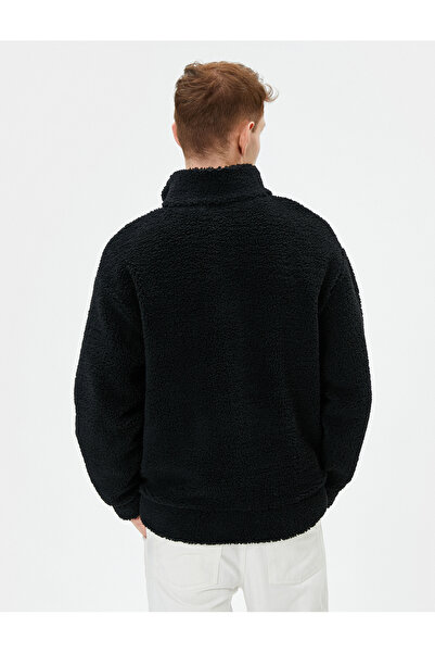 Koton Λούτρινο φούτερ με φερμουάρ γιακάς με μαλακή υφή