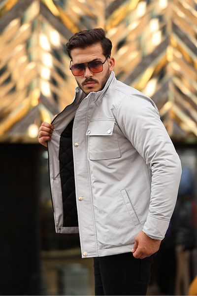 Boymen Ανδρικό παλτό με καπιτονέ επένδυση