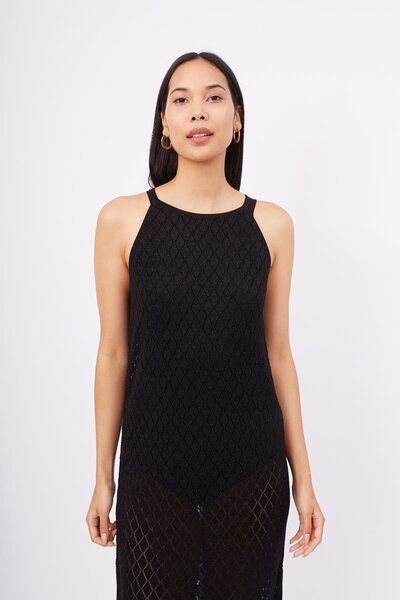 Peraluna Evelıen Dress Ajurlu Kadın Plaj Elbisesi - Siyah