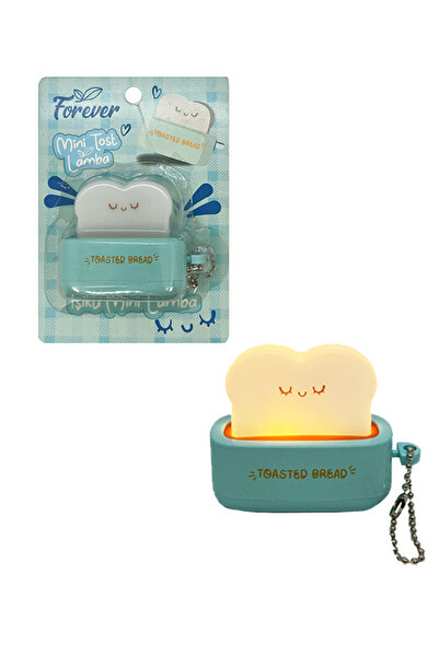 Forever Işıklı Mini Tost Lamba Anahtarlık - Mavi