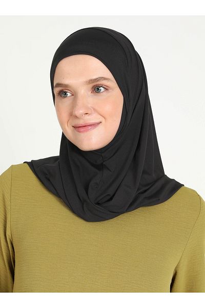 Ecardin Αθλητικά κασκόλ Micro Fabric Chin - Hijab Turban St 026 Μαύρο