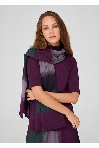 Peraluna Şal de tricotaj pentru femei cu dungi de tranziţie de culoare - Multicolor