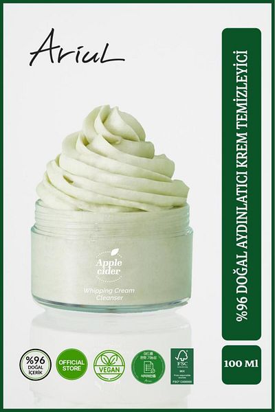 Ariul 100 ml Apple Cider Cream Based - 96% Natural Brightening, Apple Extract Cleanser