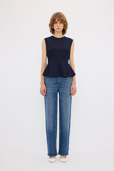 adL Pleated Peplum Blouse