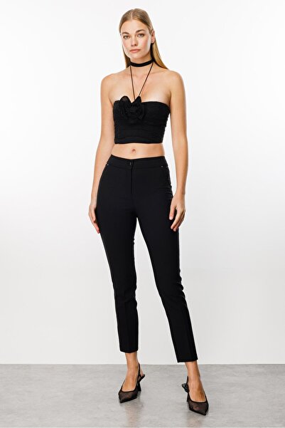 Moda İlgi Modailgi Yan Cep Dar Paça Pantolon Siyah