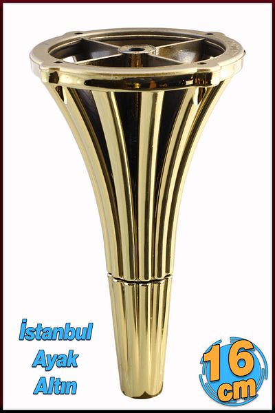Badem10 Istanbul 16 cm Aur Mobilier Aur Consolă Canapea Fotoliu Unitate TV Picior de bază Picior de masă de cafea