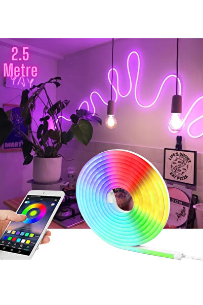 burul Sb-6507 Neon Led Şerit Işık Seti Rgb Çok Renkli Bluetooth Smart Aydınla...