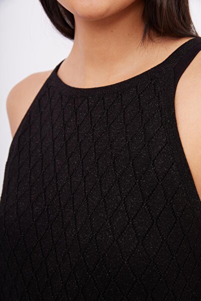 Peraluna Evelıen Dress Ajurlu Kadın Plaj Elbisesi - Siyah