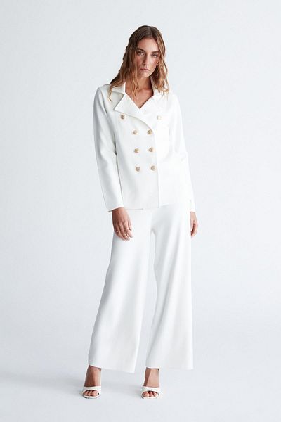Peraluna Katherine Styleboom Blazer - Steel Knit, Buttoned, Classic Cut, Knitwear Jacket - Ekr