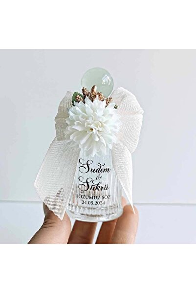 Mekece Nikah Şekeri Kristal Top Kapaklı Silindir Cam Kolonya Şişesi Nks-221 -...