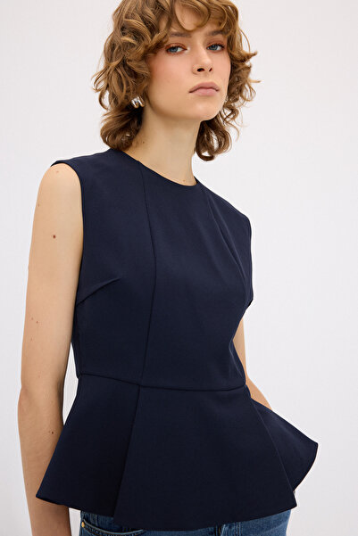 adL Pleated Peplum Blouse