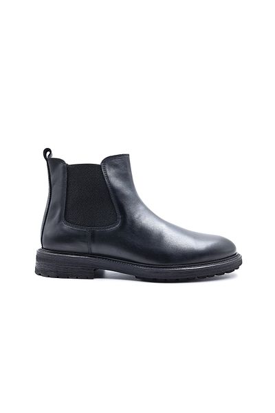 MARCOMEN Genuine Leather Black Men's Chelsea Boots
