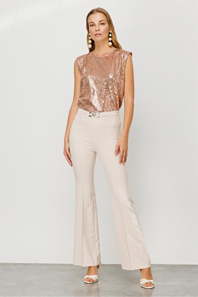 Moda İlgi Modailgi Zincir Kemer Tokalı Pantolon Taş