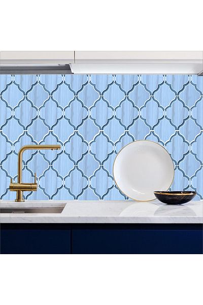 Bigaimaj Acoperire cu folie pentru blat de bucătărie cu model geometric de piatră - adeziv, 60cmx100cm