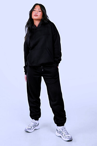 YAKAMEL Γυναικείο σετ φόρμας με ψηλή μέση, κουκούλα, τσέπη καγκουρό, φαρδιά ε...