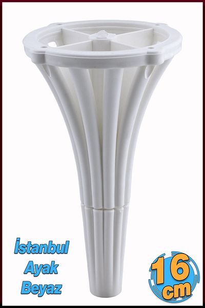 Badem10 Istanbul 16 cm Consolă albă Mobilier Canapea Fotoliu Unitate TV Picior de bază Picior de masă de mijloc Picioare