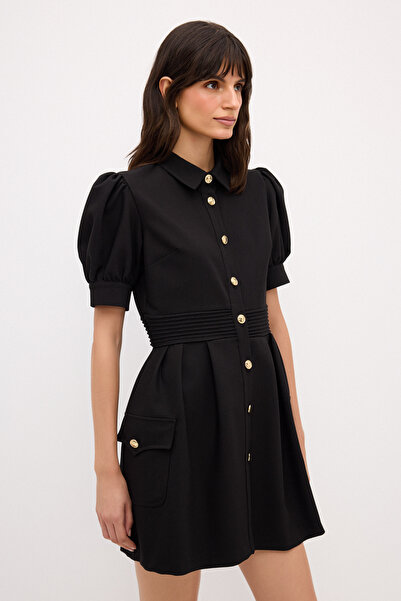 adL Ribbed Dress with Balloon Sleeves