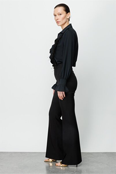 Moda İlgi Modailgi Zincir Kemer Tokalı Pantolon Siyah