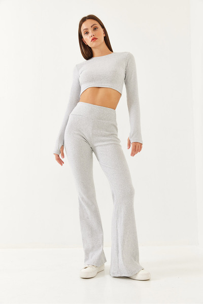 Bianco Lucci Women's Report Spanish Leg Flip Top and Bottom Set 60251909