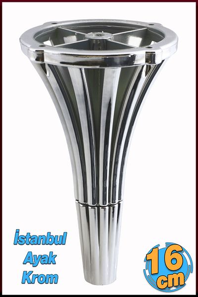 Badem10 Istanbul 16 cm Chrome Console Furniture Sofa Armchair Tv Unit Plinth Leg Center Table Foot Feet