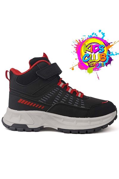 Kids Club Shoes Unisex Παιδικές Μπότες - Cool Tiger, Ορθοπεδική Αντιολισθητική Σόλα, ΜΑΥΡΟ