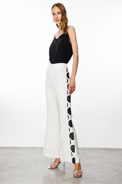 Moda İlgi Штани з пунктирним візерунком - зі стрічками, екрю, 7595,7596